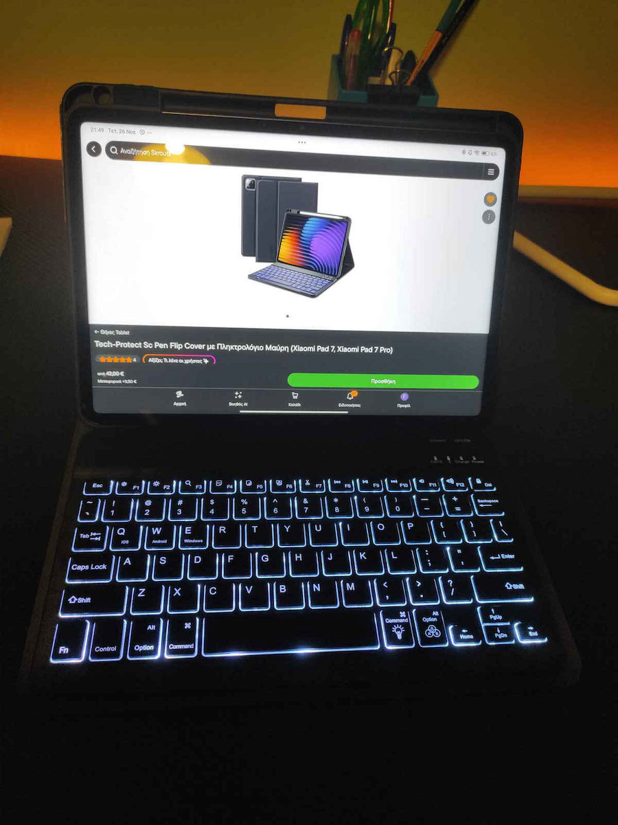 Tech-Protect Sc Pen Флип капак с Клавиатура Черен (Xiaomi Pad 7, Xiaomi Pad 7 Pro)