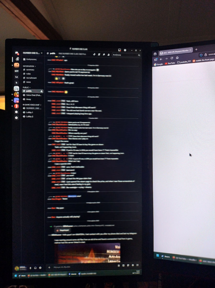 AOC 16G3 IPS Φορητό Monitor 15.6" FHD 1920x1080 144Hz με Χρόνο Απόκρισης 4ms GTG