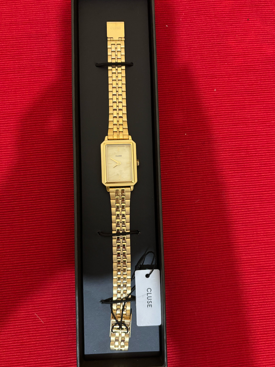 Cluse Fluette Women's Watch with Black Leather Strap
