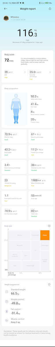 Xiaomi Body Composition S400 Smart Ζυγαριά 150kg με Λιπομετρητή & Bluetooth Λευκή