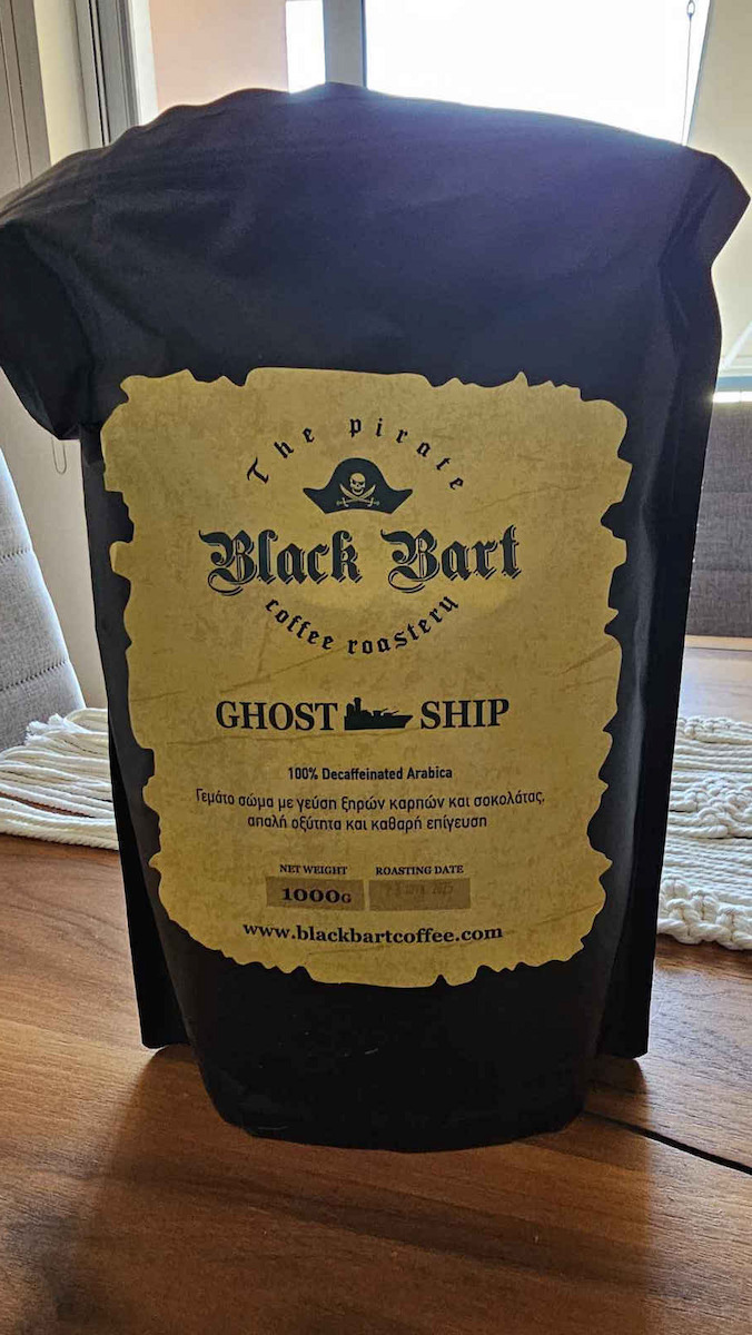Black Bart Coffee Кафе Еспресо Безкофеинов Арабика Ghost Ship Зърна 1kg