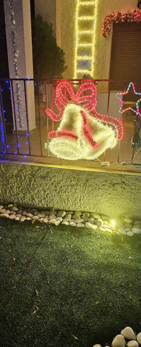 Aca Christmas Rope Light in Shape Bell Red Bell Red 80x80x80cm Double Bells