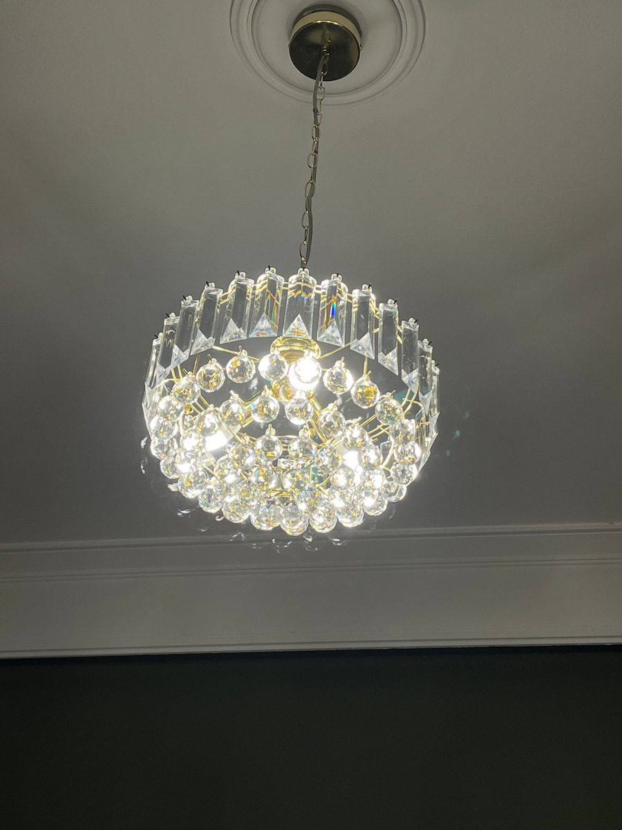 Aca Grappa Πολυέλαιος 3xE14 Ø5cm Χρυσός Ακρυλικός SF175323PG