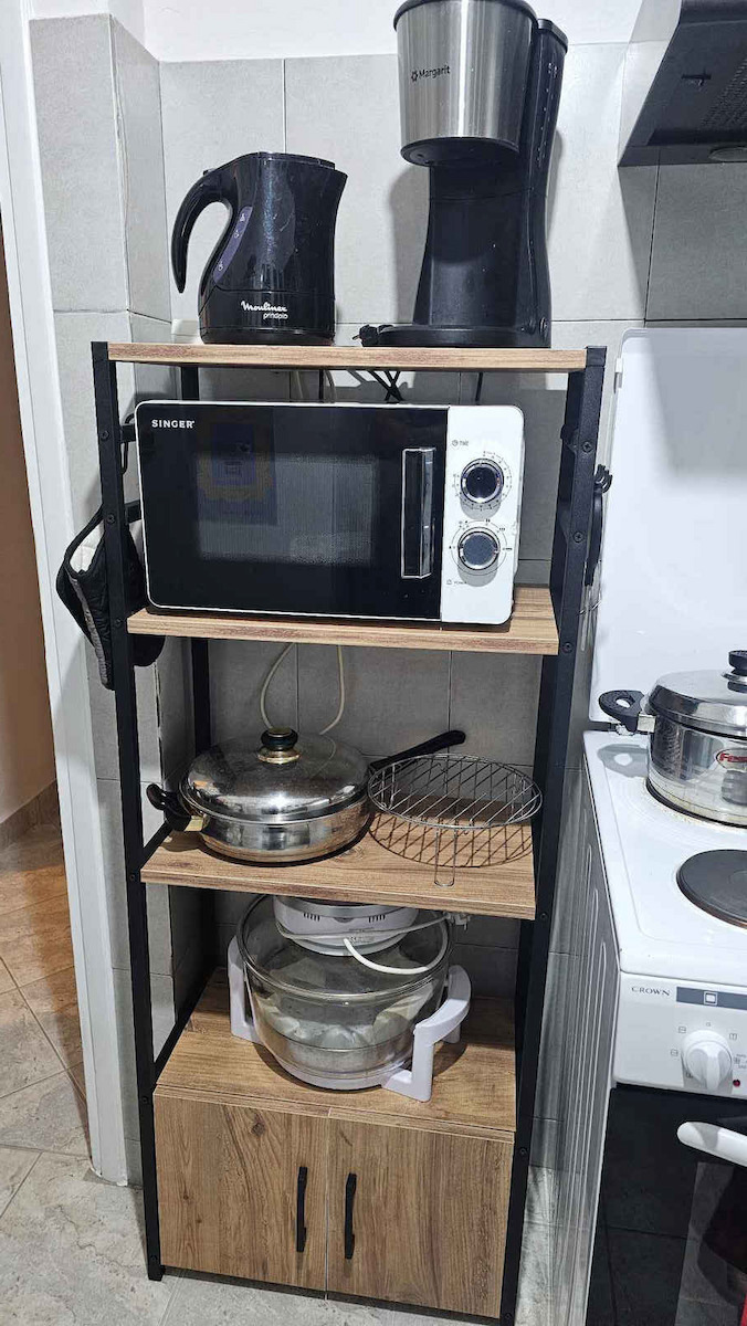 Megapap Agero Kitchen Rack Metallic 4 Tiers Brown 56.1x30x138.3cm
