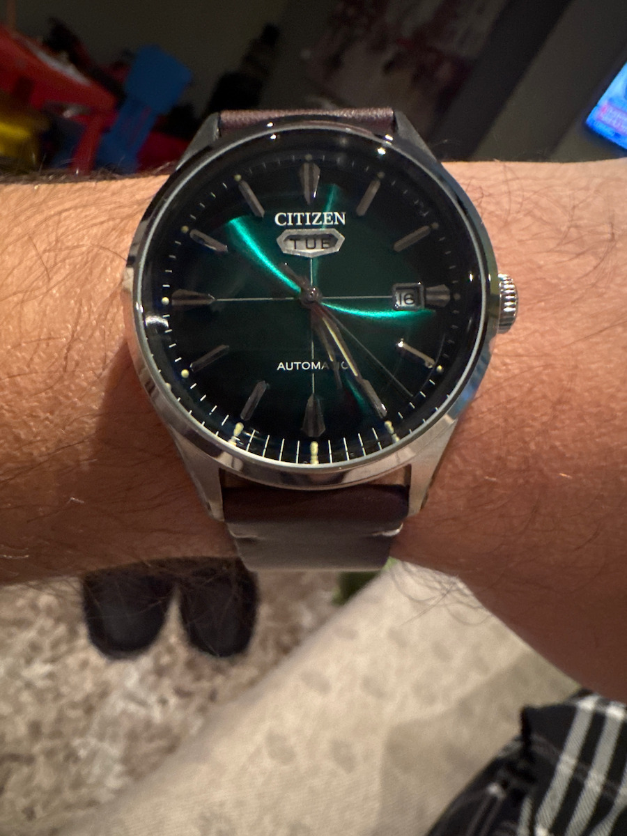 Citizen Men's Watch 40.2mm Automatic with Brown Leather Strap