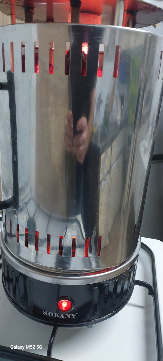 Sokany Tabletop Vertical Spit Aluminium Grill 1000W Inox 38.5cmx18cmcm