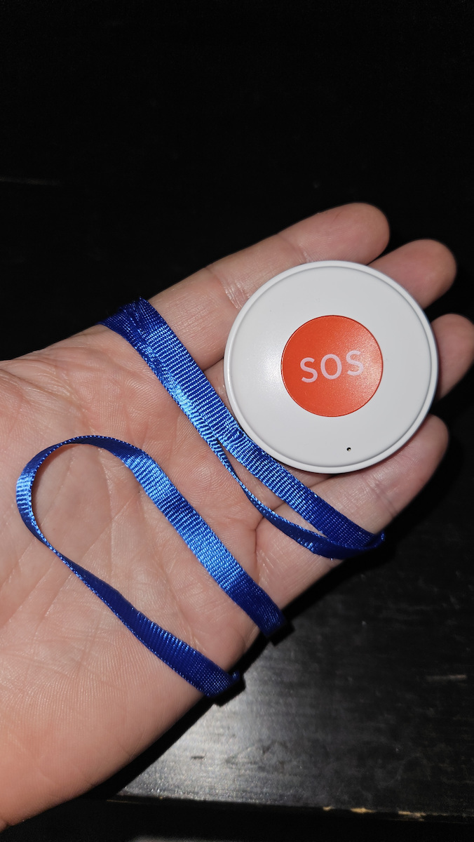 Emergency Button SOS For Elderly Rechargeable 1 Piece White 1360-16