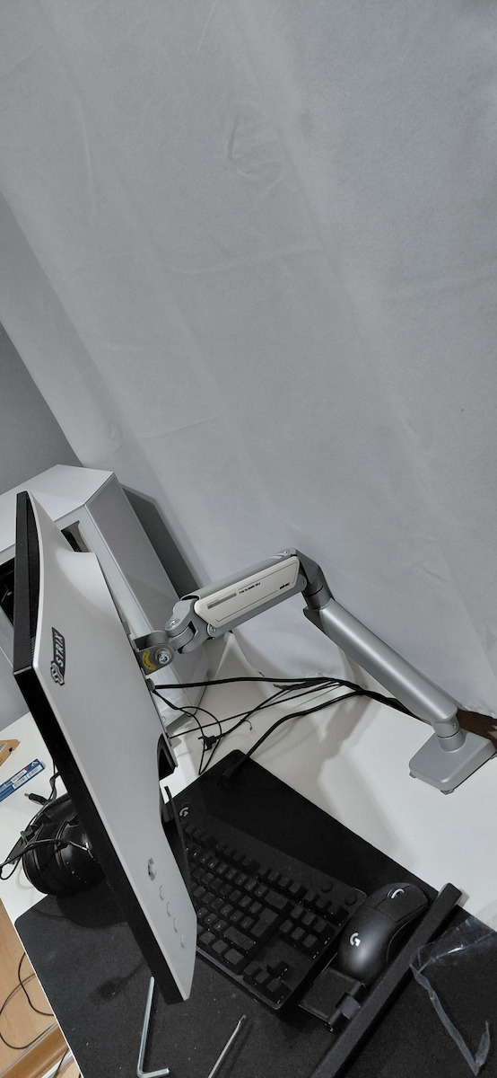 Anda Seat Βάση Γραφείου Οθόνης έως 32" με Βραχίονα Λευκή (AD-W-A6D-1S-FW)