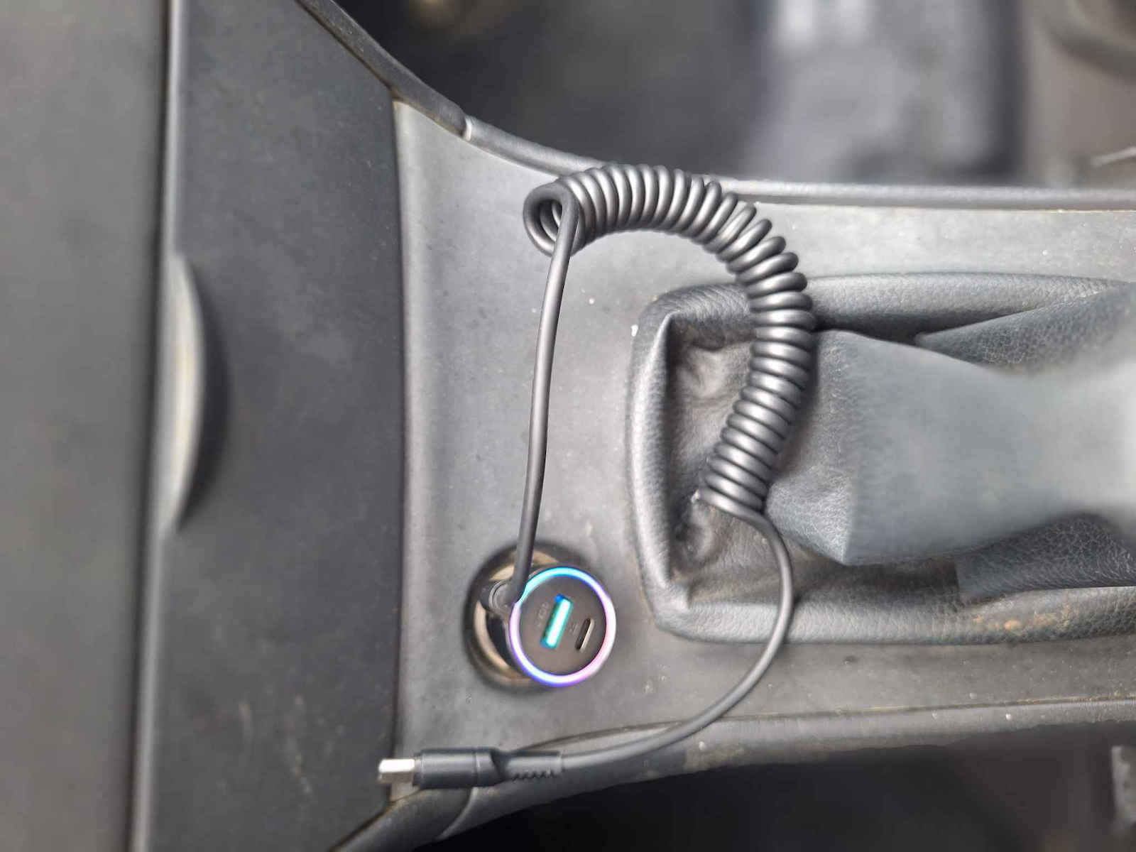 Joyroom Car Charger 55W with Ports 1xUSB 1xType-C with Type-C Cable Black Colour