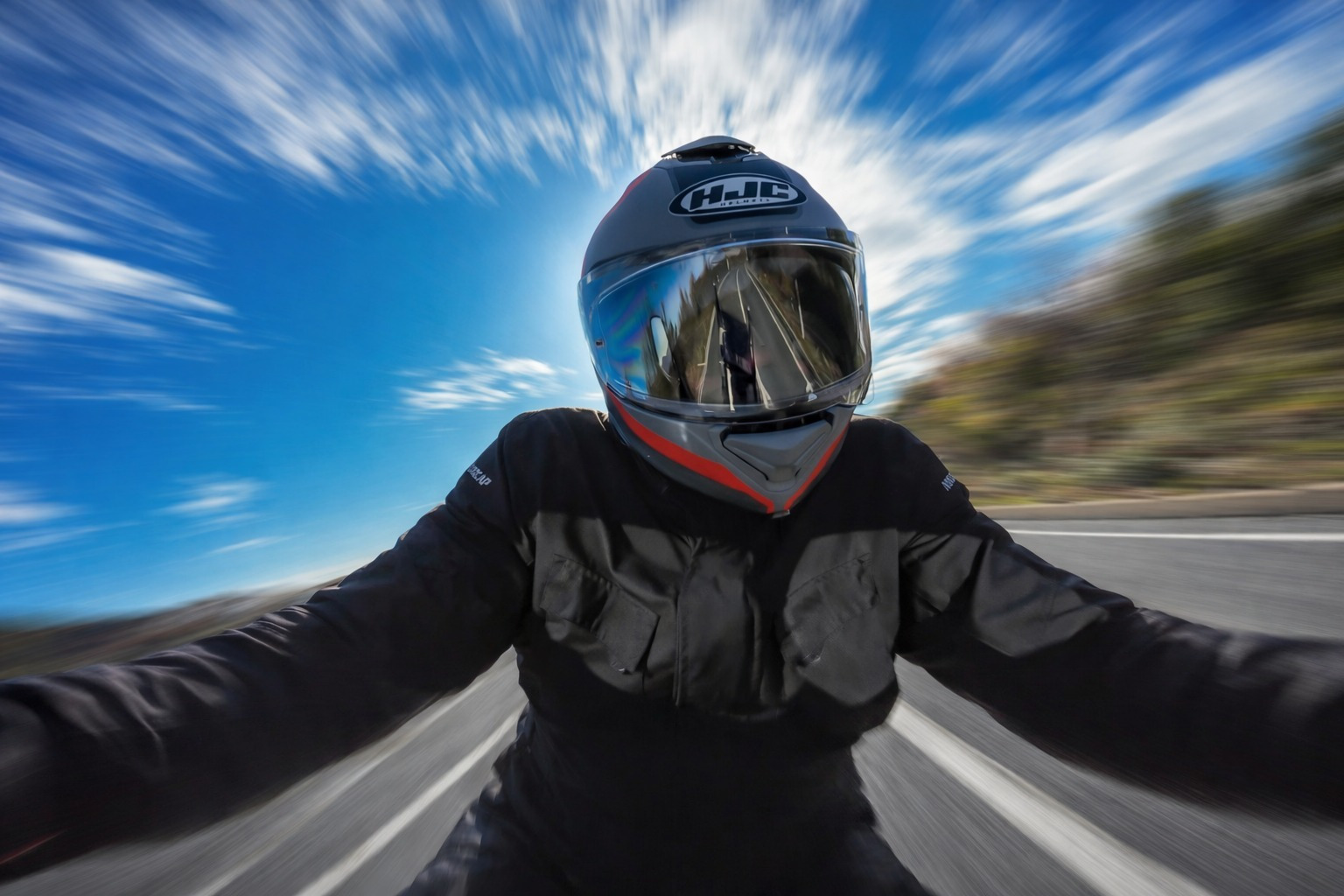 HJC R-PHA 72 Ernem MC1SF Motorcycle Helmet Full Face ECE 22.06 1450gr with Pinlock and Sun Visor