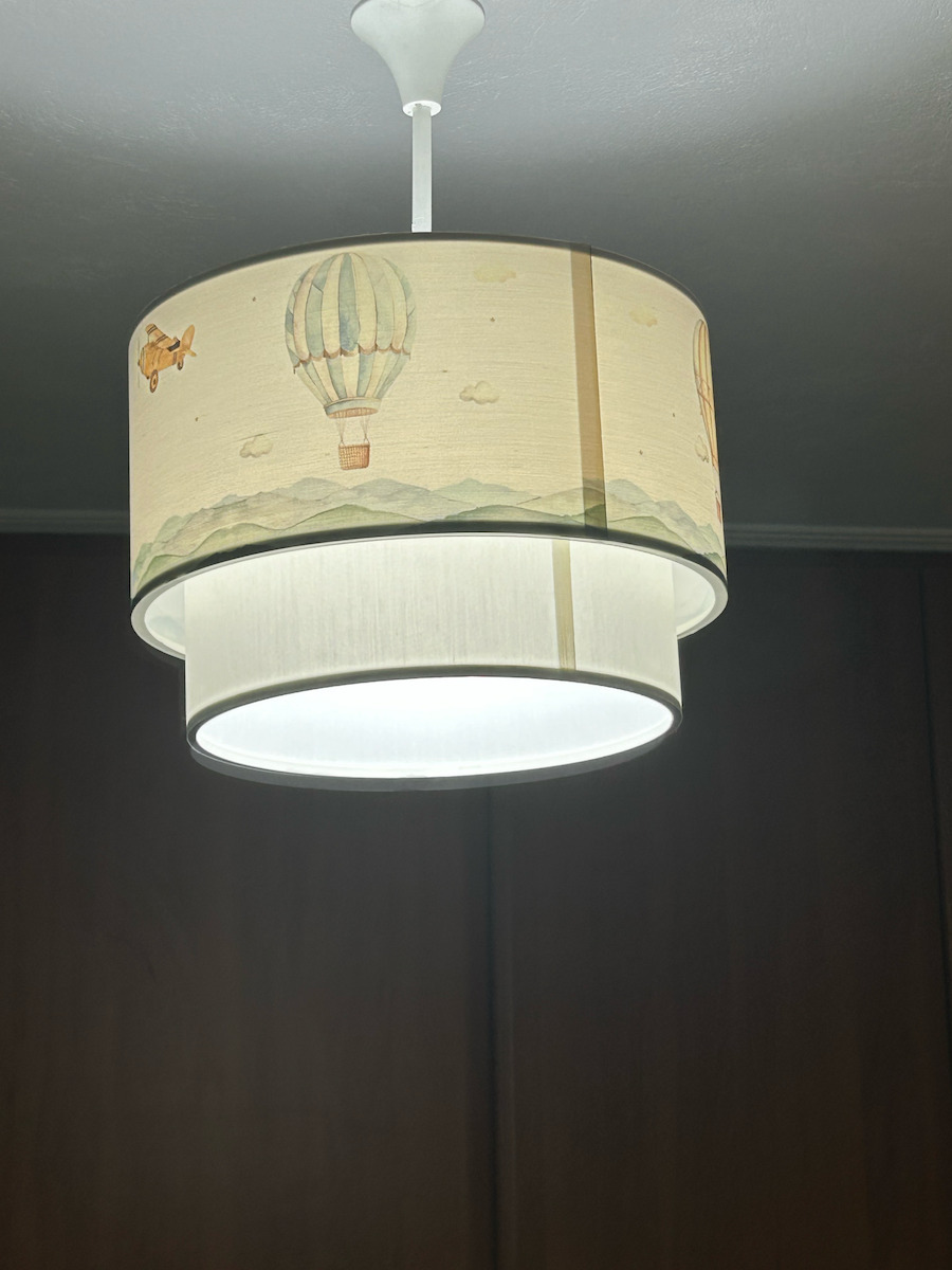 GloboStar Kids Fabric Single Ceiling Light E27 Ballon Multicolour 30x70cm