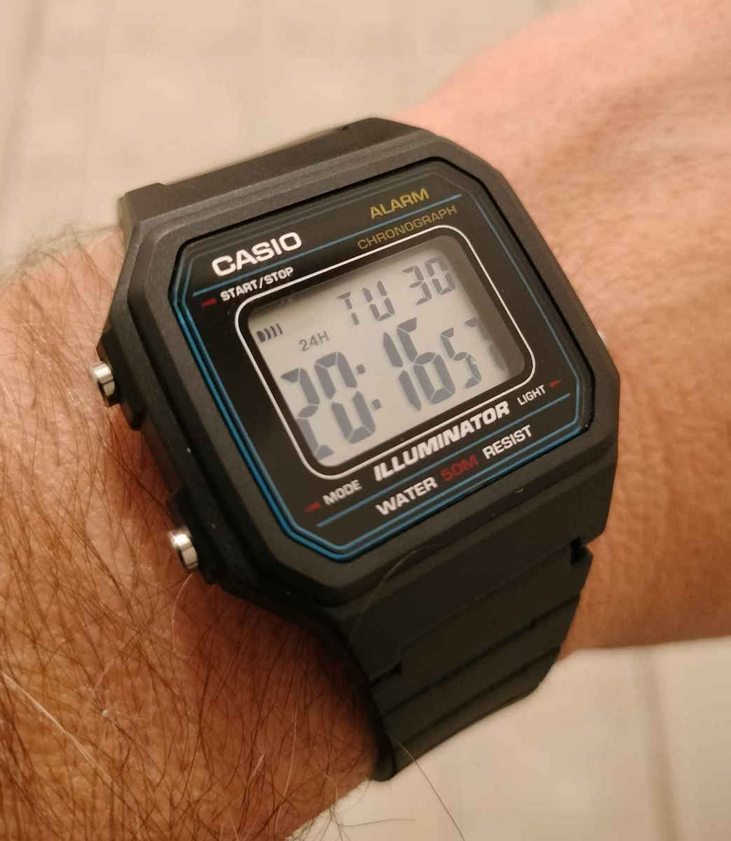 Casio Collection Digital Men's Watch 41mm Battery with Beige Rubber Strap