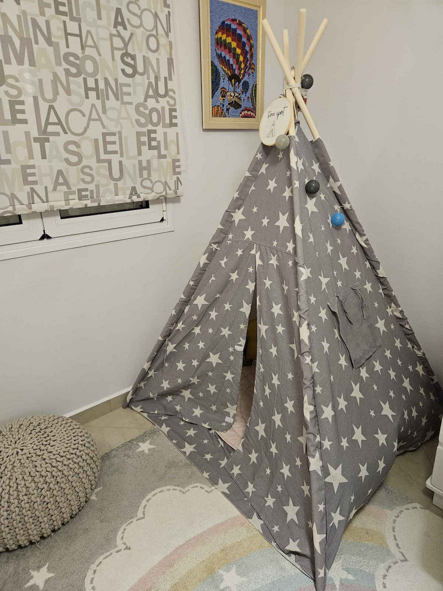 Nukido Indian Play Tent Gray for 3 Years and Up