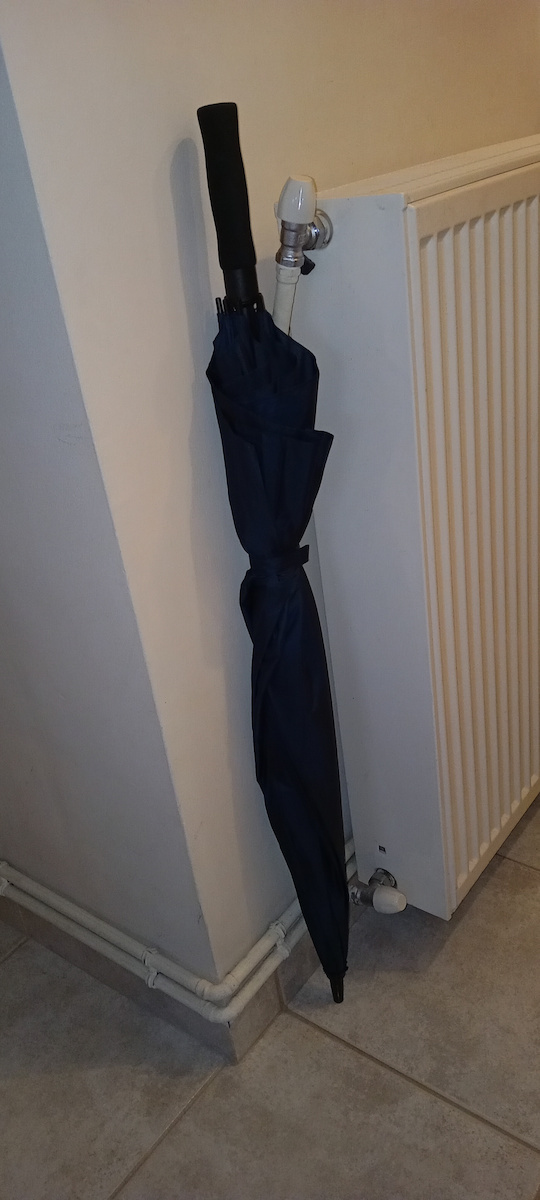 Macma Werbeatrikel Automatic Umbrella with Walking Stick Navy Blue