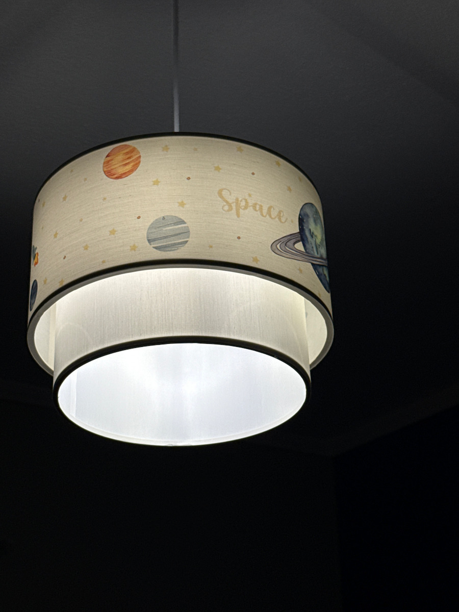 Kids Fabric Single Ceiling Light E27 Multicolour 30x20cm
