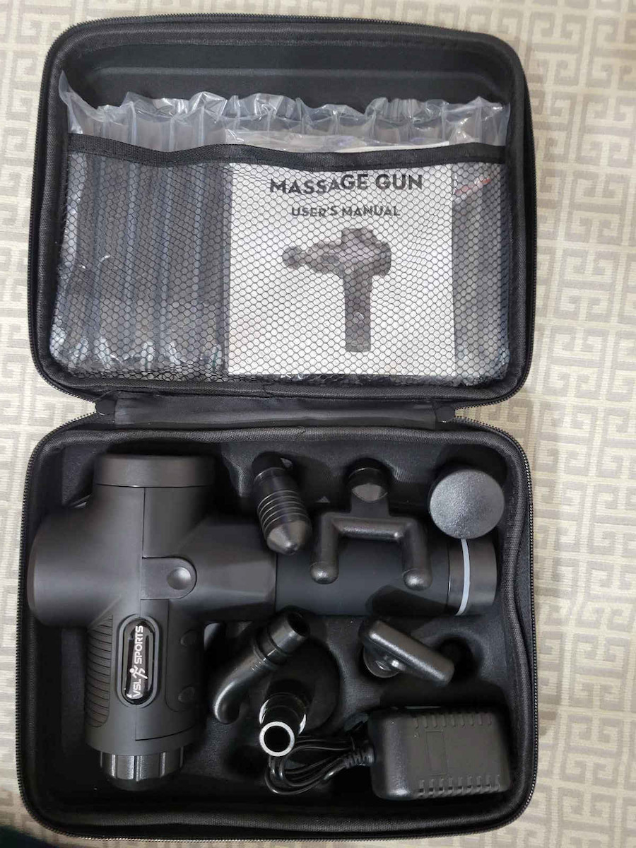 VSL Sports Hypergun X Пистолет Масаж Shiatsu за Врат Кръст Гръб Крака Тяло и Ръце против целулит с Вибрация Черен