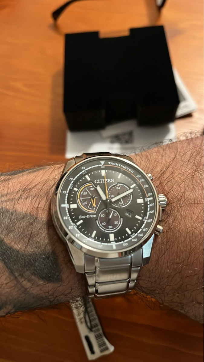 Citizen Men's Watch 43mm Chronograph Eco - Drive with Silver Metal Bracelet