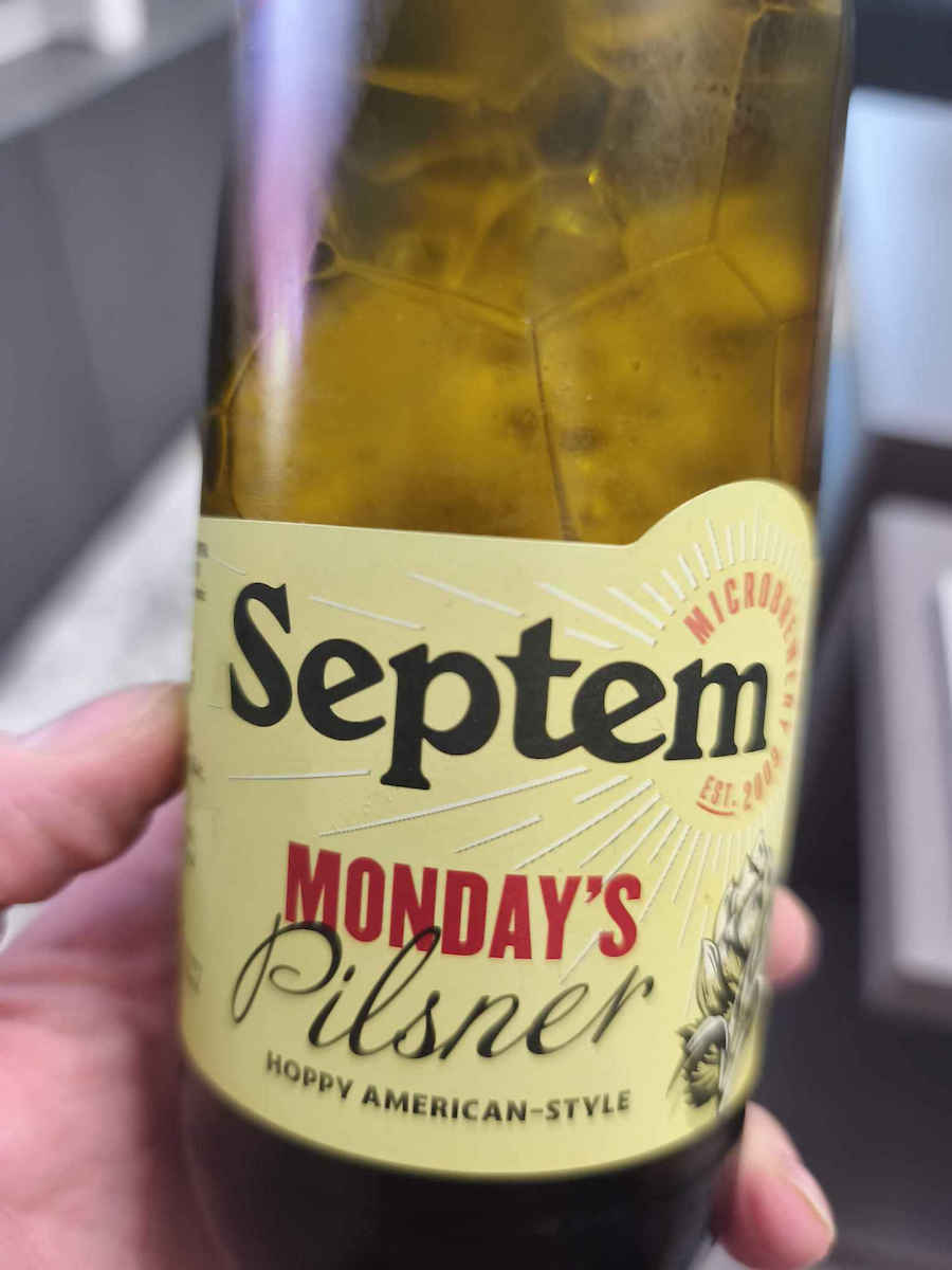 Septem Microbrewery Monday's Pilsner Bottle Pilsner Beer Bottle 500ml
