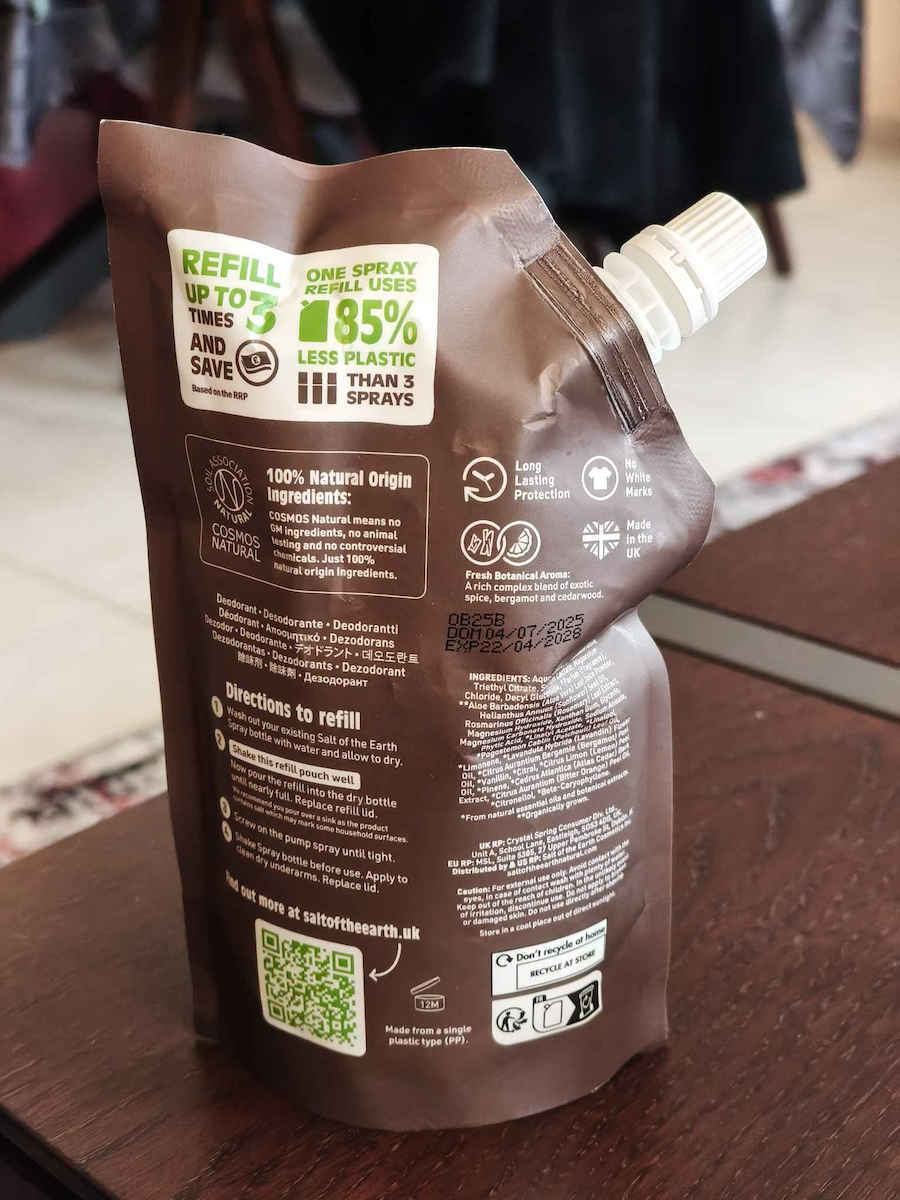 Salt of the Earth Oud & Bergamot Φυσικό Αποσμητικό Refill 225ml