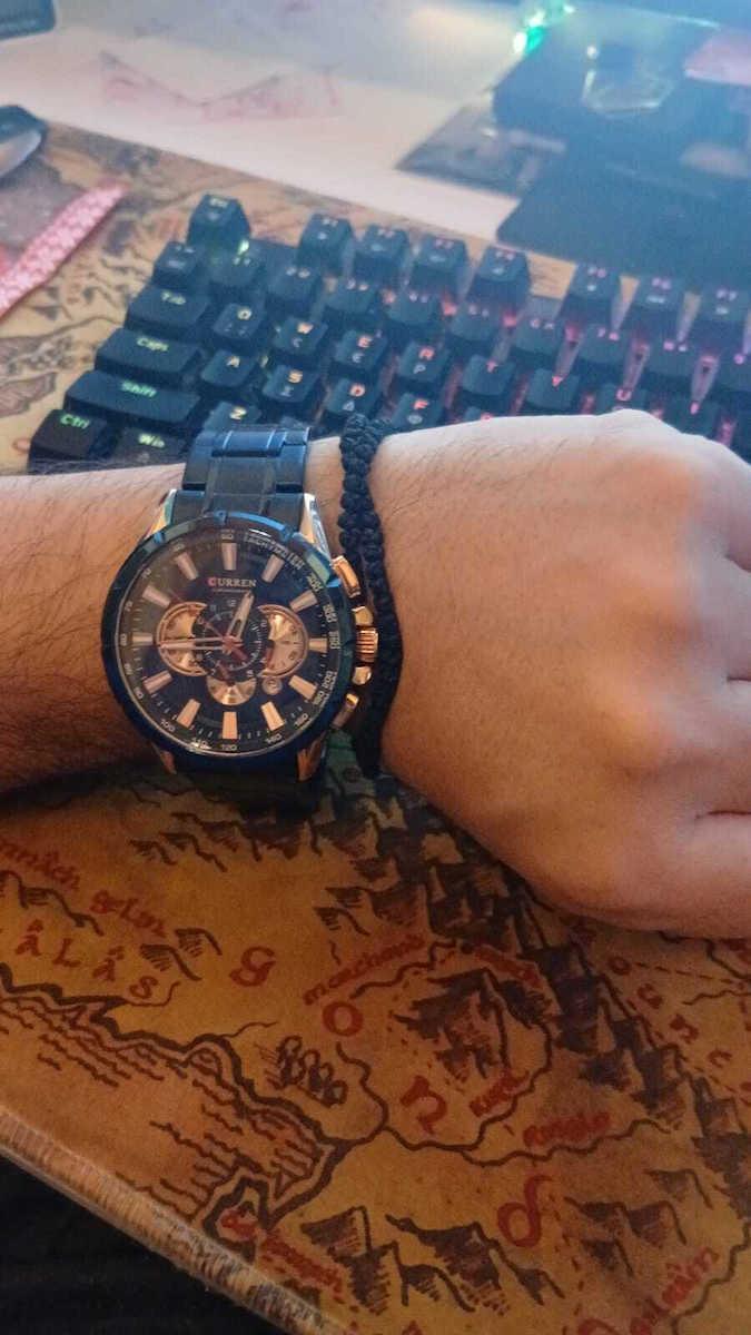 Curren Ανδρικό Ρολόι 45mm Χρονογράφος Μπαταρίας με Μπλε Μεταλλικό Μπρασελέ