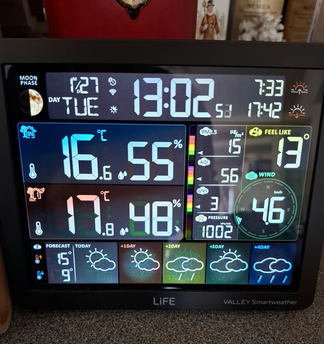Life Valley Smartweather Tuya Wireless Digital Weather Station Tabletop / Wall Mounted White