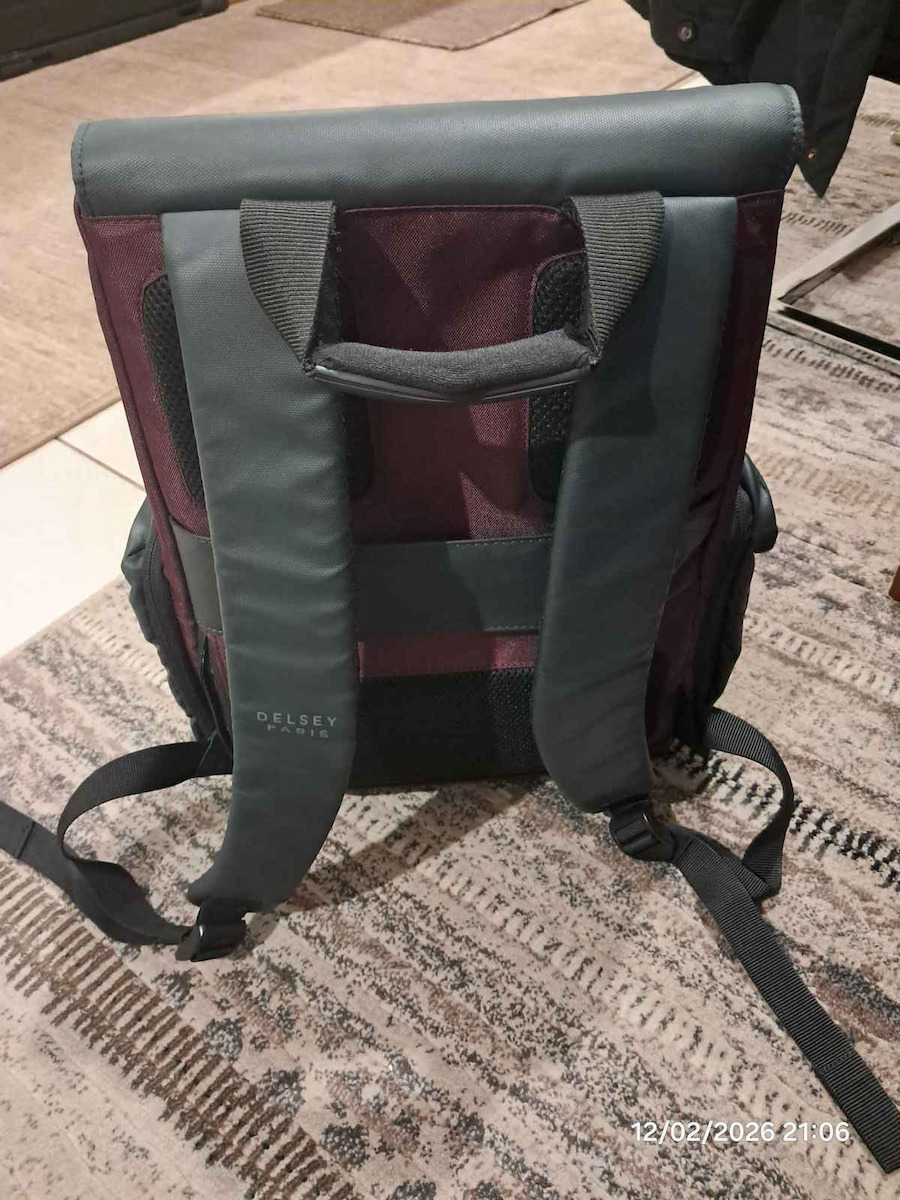 Delsey Securflap Τσάντα Πλάτης για Laptop 15.6" σε Μπορντό χρώμα