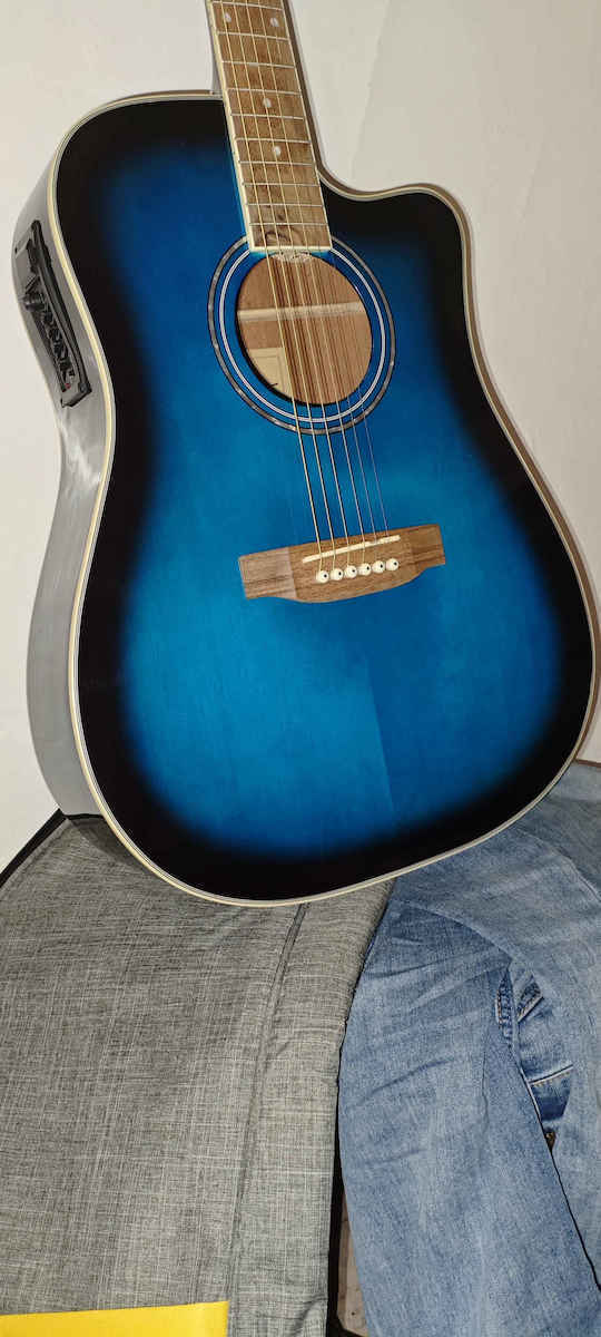 Harley Benton Semi-Acoustic Guitar D-120CE Cutaway Natural NT Bundle