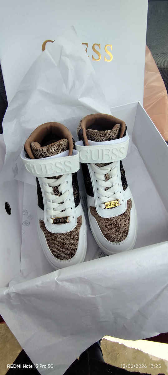 Damen Flatforms Sneakers Καφέ-λευκό-μπεζ