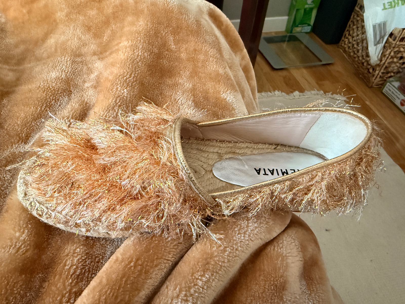 Women's Fabric Espadrilles Gold