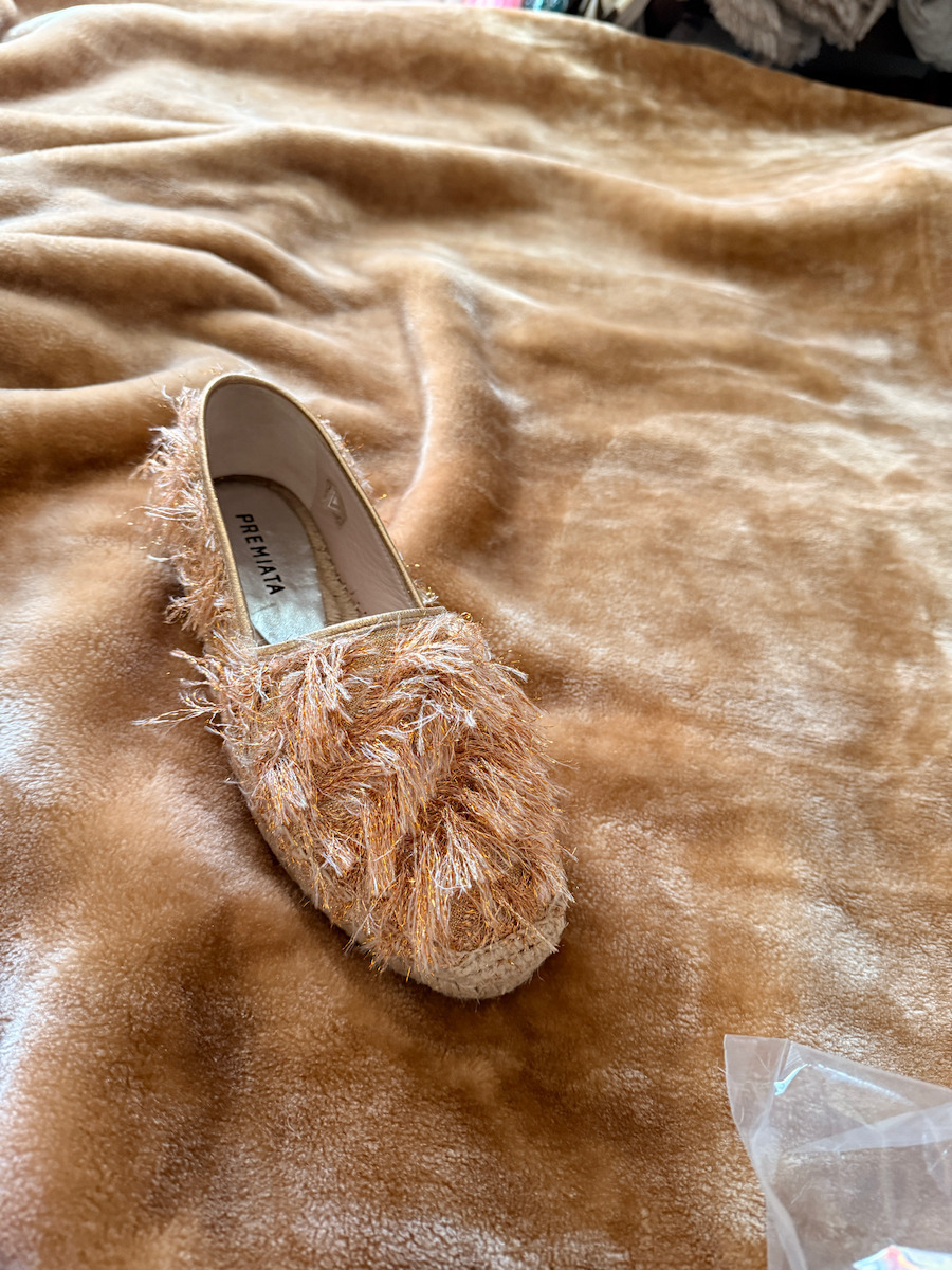 Women's Fabric Espadrilles Gold