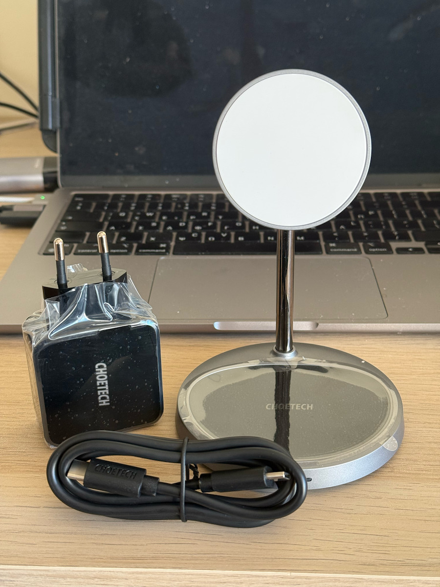 Choetech Φορτιστής Magsafe 15W Power Delivery Γκρι (T575-F & Adapter)