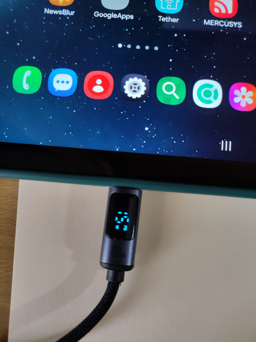 Joyroom S-CC100A16 LED / Braided USB 2.0 Cable USB-C male - USB-C 100W PD Μαύρο 1.2m