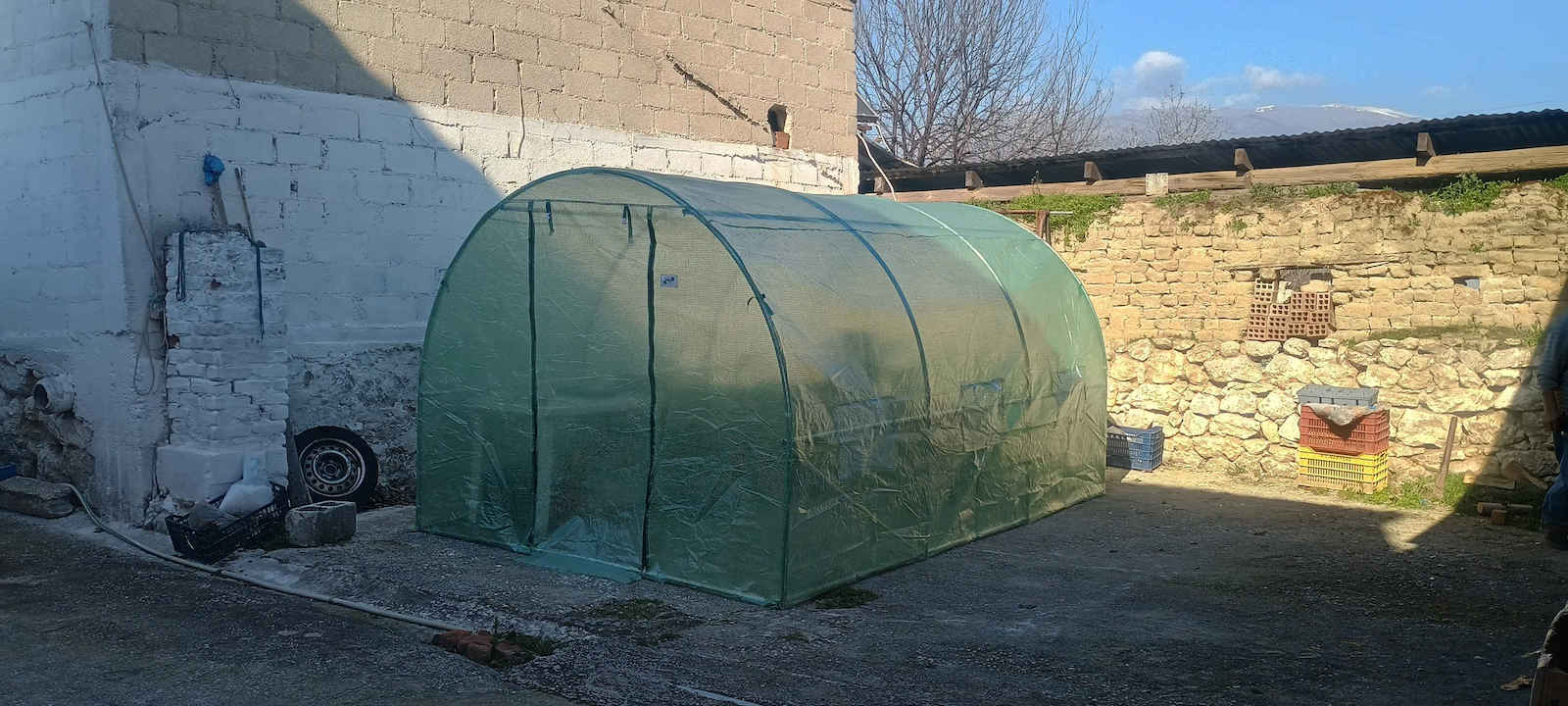 Seră de grădină tip tunel cu cadru metalic 250x400cm 10mp 3 segmente