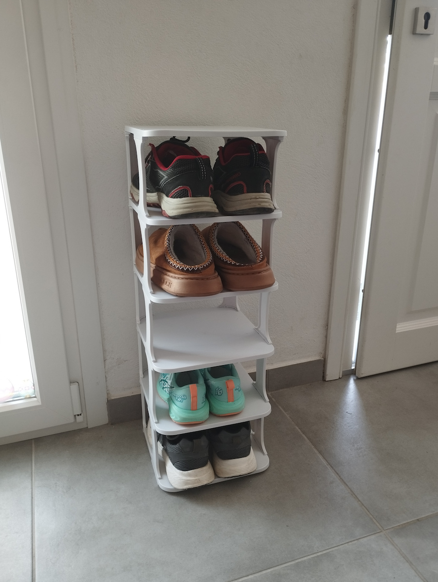 Plastic Shoe Organizer Gray 25x28x80cm