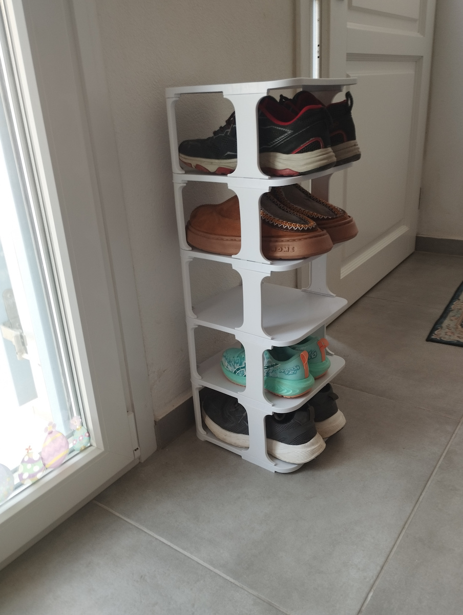 Plastic Shoe Organizer Gray 25x28x80cm