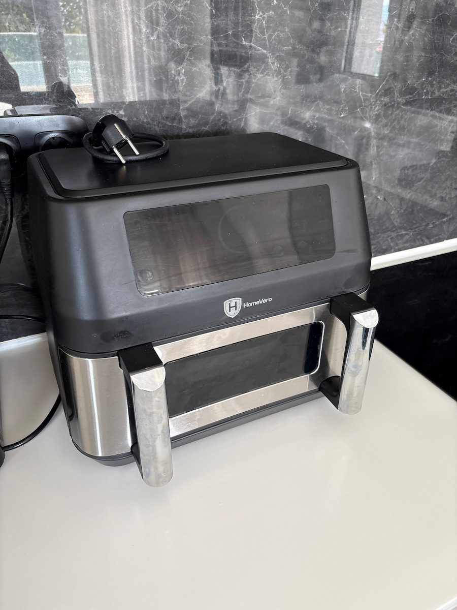 HomeVero Air Fryer with Double Detachable Bucket 9lt Silver HV-AF9CD