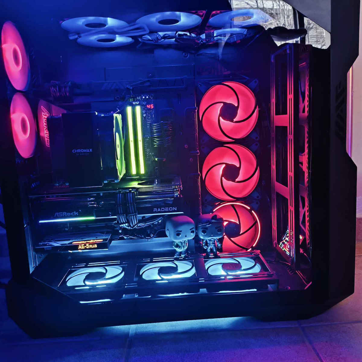 CoolerMaster HAF700 EVO Gaming Full Tower Κουτί Υπολογιστή με Πλαϊνό Παράθυρο και RGB Φωτισμό Titanium Grey