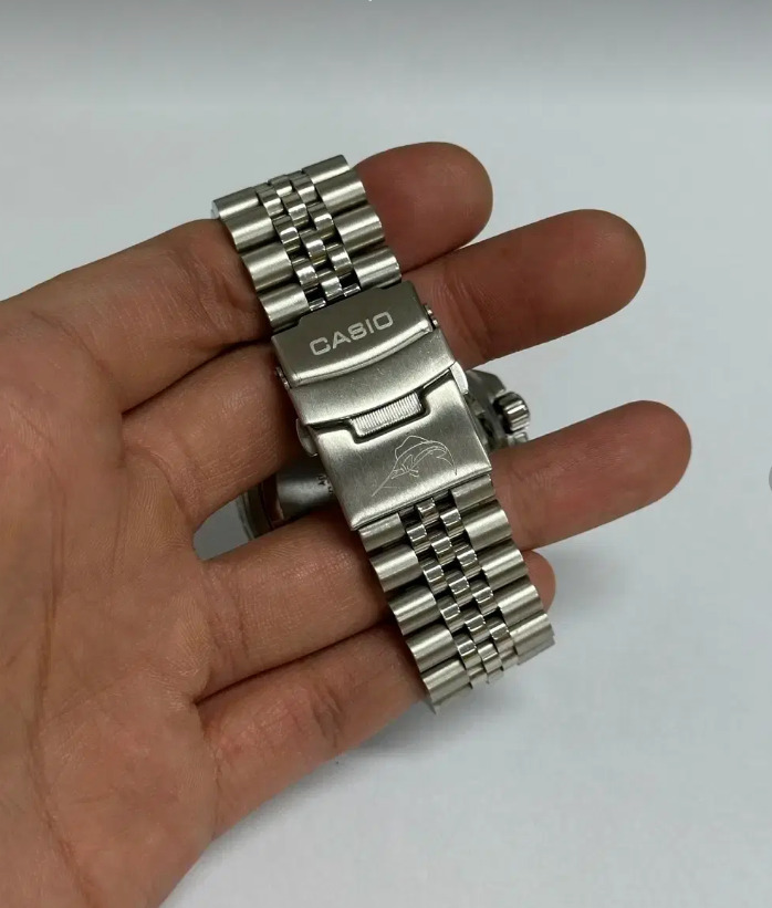 Bracelet All Stainless Steel Casio Mdv-107 Duro Jubilee Logo 22mm