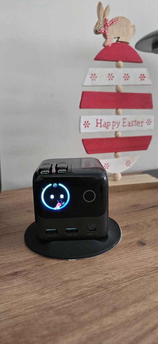Joyroom Βάση Φόρτισης GaN με 2 Θύρες USB-A και Θύρα USB-C και Καλώδιο USB-C 140W Quick Charge 3.0 σε Γκρι χρώμα (JR-TRD01)