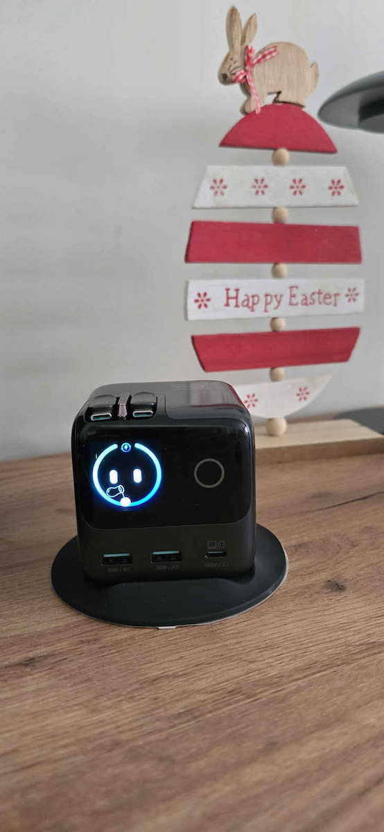 Joyroom Βάση Φόρτισης GaN με 2 Θύρες USB-A και Θύρα USB-C και Καλώδιο USB-C 140W Quick Charge 3.0 σε Γκρι χρώμα (JR-TRD01)