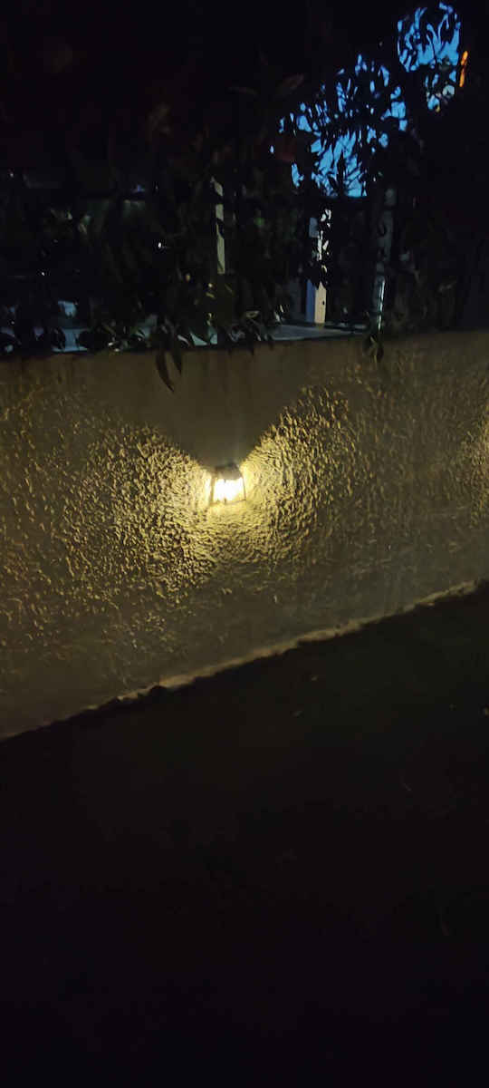 Set of 4 Wall Solar Lights Warm White 3000K with Photocell