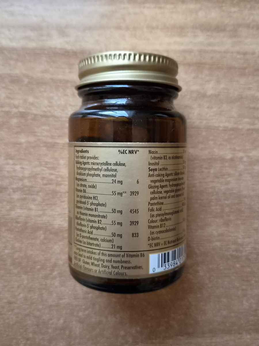 Solgar B-Complex "50" Vitamin für Energie, Stärkung des Immunsystems & das Nervensystem 50mg 50 veg. Kappen