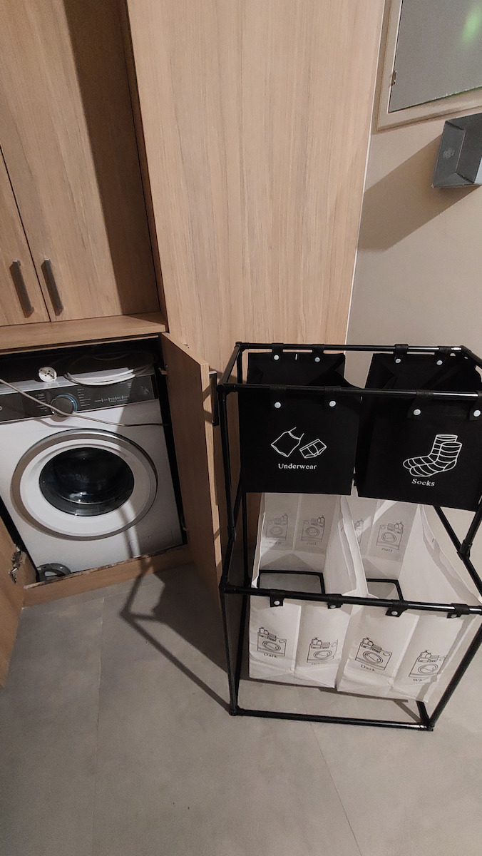 Laundry Basket Fabric 97x44x57cm Black