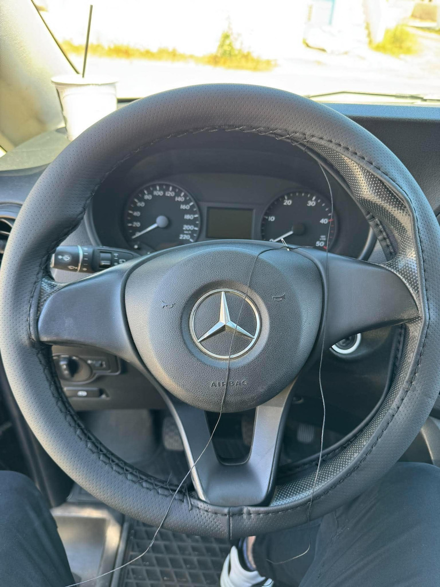 Car Steering Wheel Cover Tailored with Diameter 37-38cm Leather Black