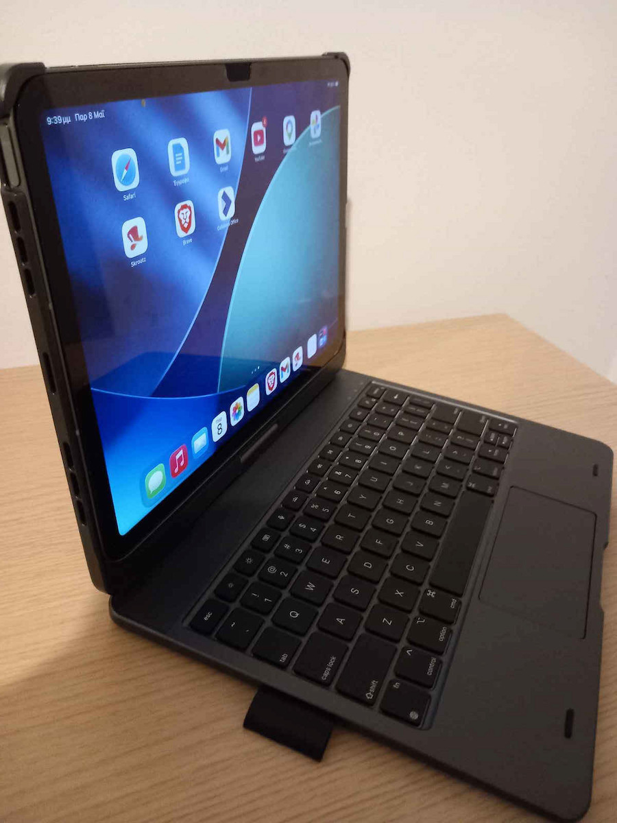 Typecase Case Flexbook Touch Tastatur iPad Air 11 2024/2025 Grau Kb201t-110-b-sgy-blk-b-us-v4