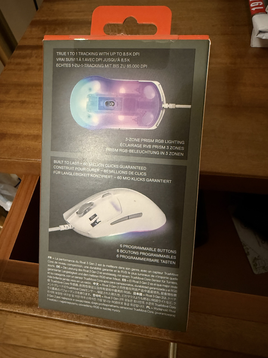 SteelSeries Rival 3 Gen2 RGB Геймърска Мишка 8500 DPI Черен