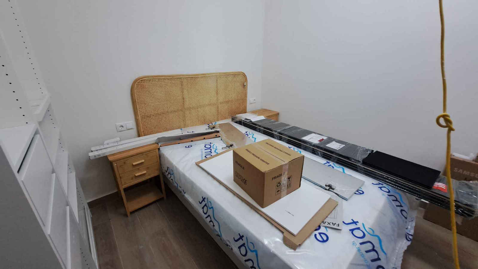 Κομοδίνα από Μπαμπού Μπεζ 2τμχ 40x34x60cm