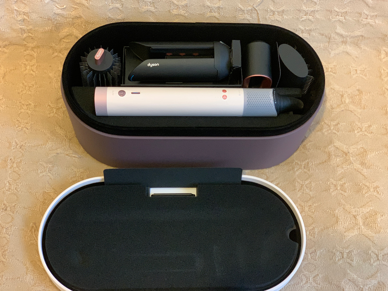 Dyson Hs09 Airwrap Co-anda2x Straight + Wavy Electric Hair Brush with Air for Hair Straightening and Curls 1700W Pink / Rose Gold