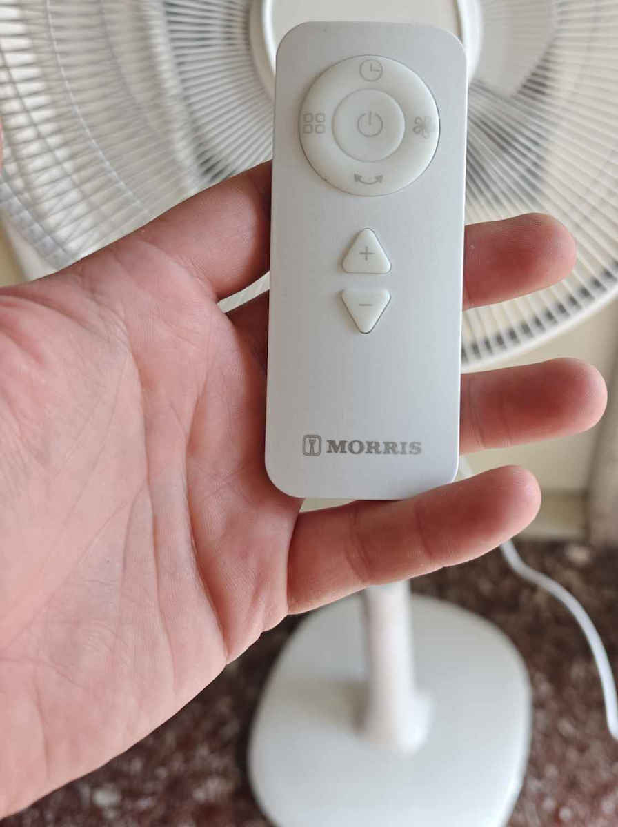 Morris Pedestal Fan 28W 41cm Diameter with Remote Control White