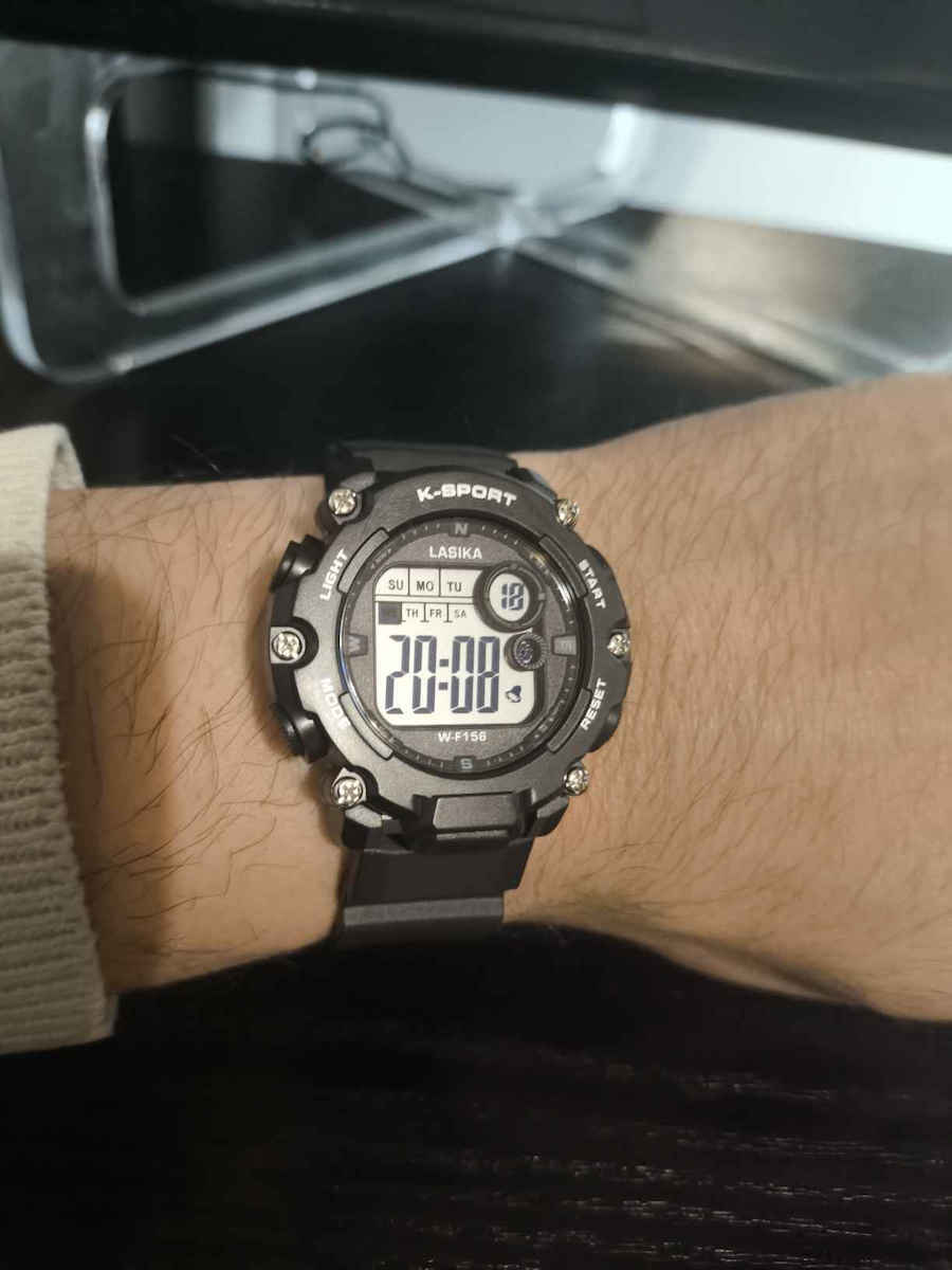 Ψηφιακό Ανδρικό Ρολόι 40mm Μπαταρίας με Καουτσούκ Λουράκι Black/Pink